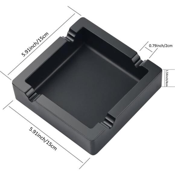 Cigar Ashtray Big Ashtrays for Cigarettes Patio Outdoors Large Black 4 Dual-use - Picture 2 of 7